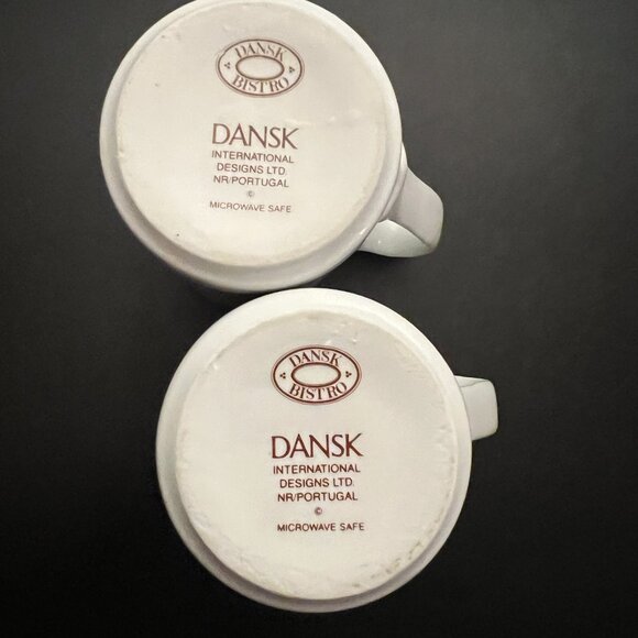Set of 2 DANSK BISTRO Bisserup White Mugs ~ Made in Portugal ~ Coffee Tea Cups - Picture 7 of 11